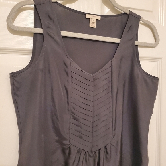 J Crew Size 0 Top Sleeveless Silk Grey Top - Picture 2 of 7